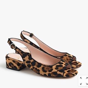JCrew Open Toe Slingback Heels